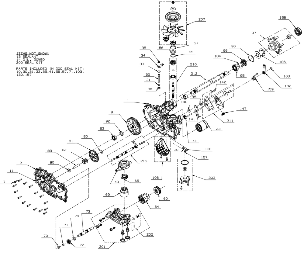 Transmission (Lh) Diagram and Parts List for ZTX4-48KH (47RSAAA6010)(2020) Cub Cadet Lawn Tractor
